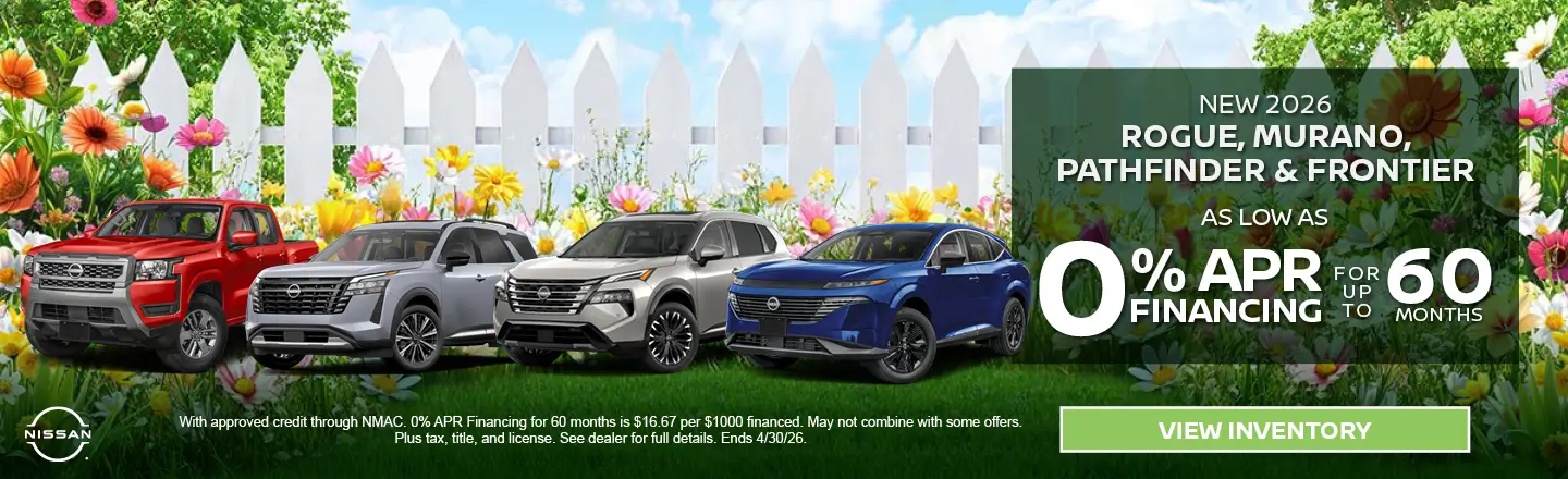 Special offer on 2026 Nissan  NEW 2026 ROGUE, MURANO, PATHFINDER & FRONTIER